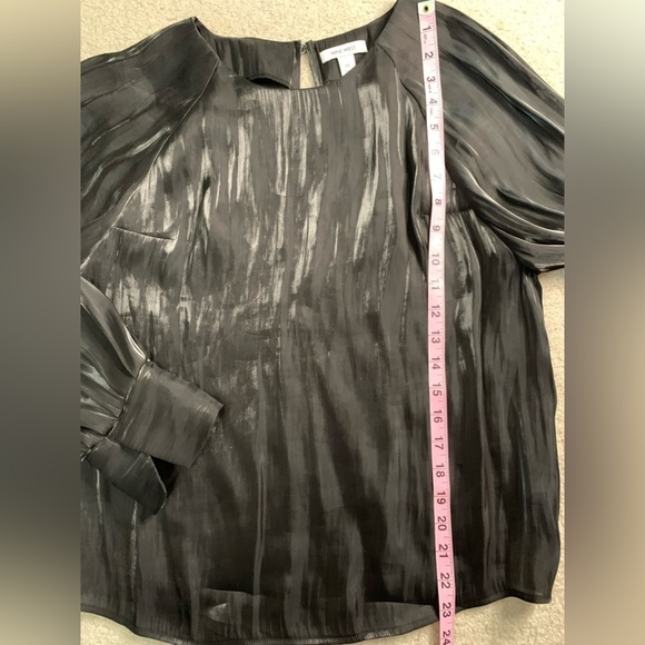 Nine West Satin Finish Blouse Top Black Women Size Medium - Picture 5 of 8